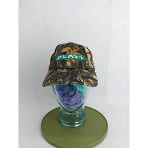 PLATT Camoflauge and Turquoise Hook n Loop Hat